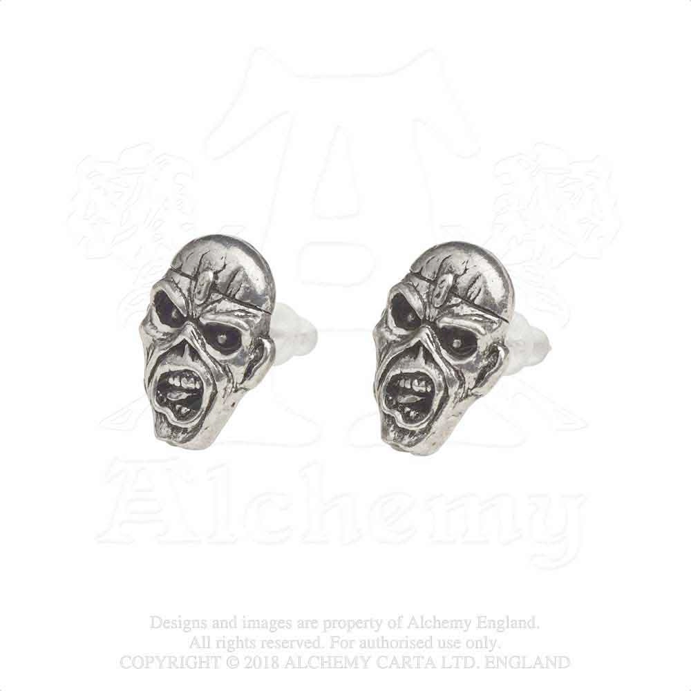Alchemy Iron Maiden - Piece Of Mind Eddie Stud earrings - Silver coloured